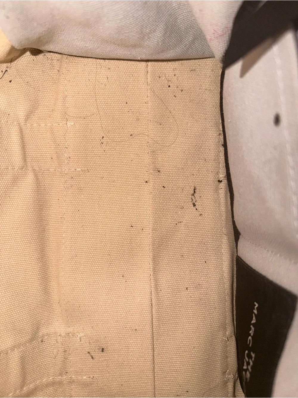 Marc Jacobs The Tote Bag Canvas Tote in Beige with Black Strap